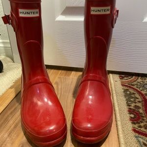 Hunter Boots Original Short Gloss- Military Red